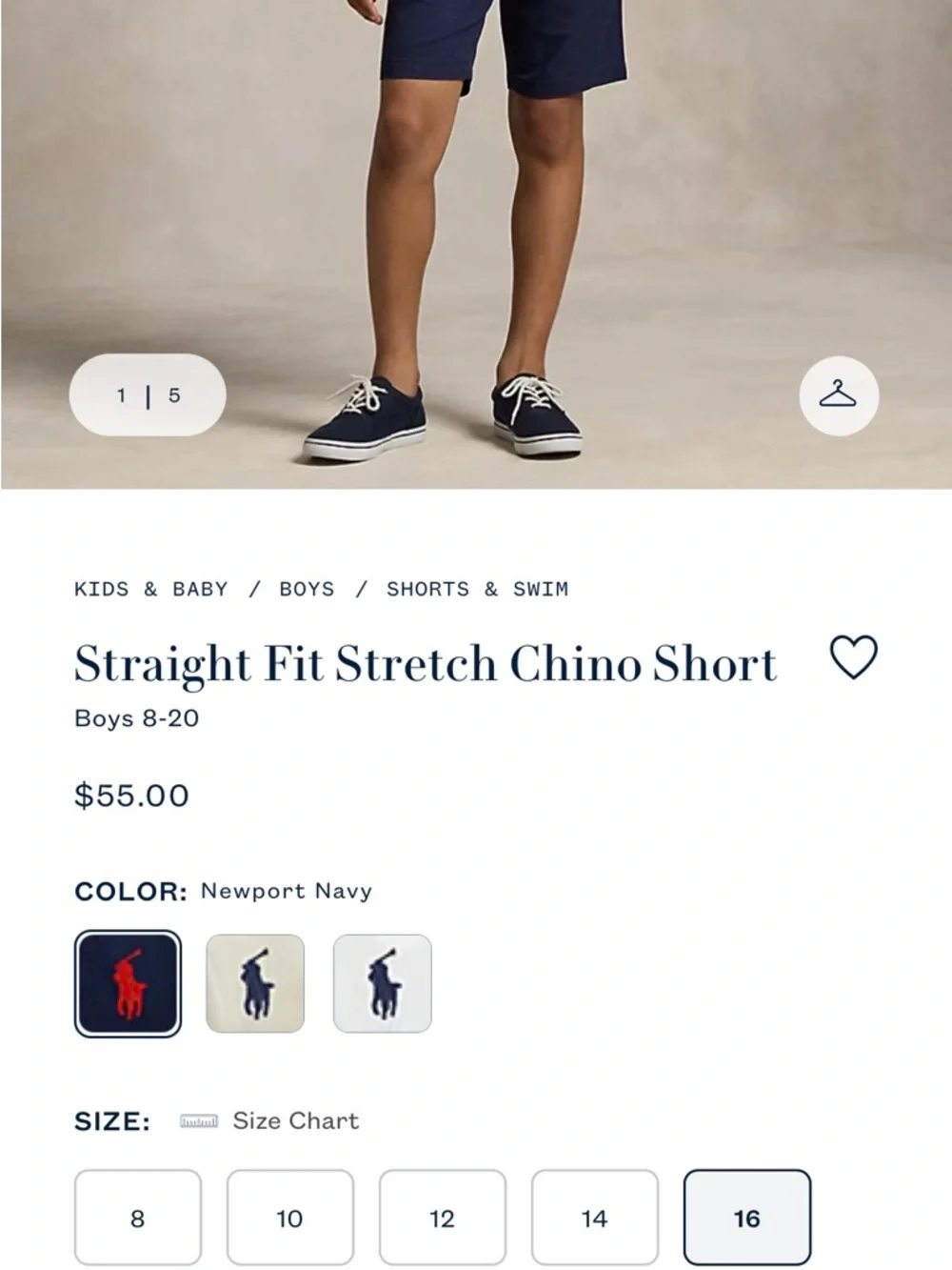 Polo Ralph Lauren Classic Chino Navy Shorts‎